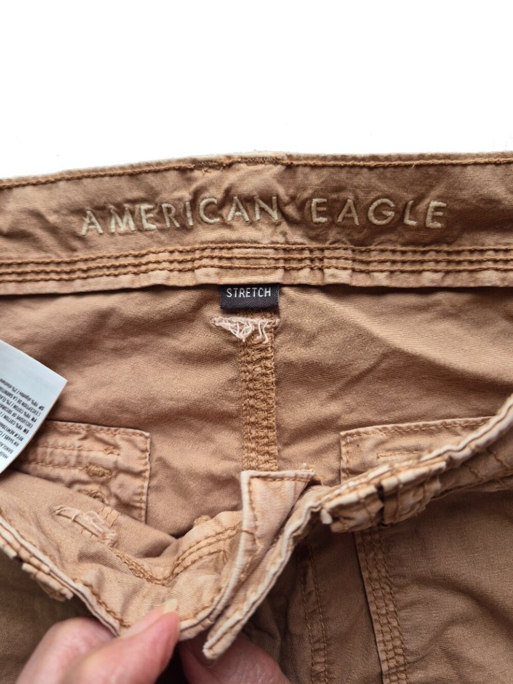 American Eagle Cargo Pants in Deep Tan Color with Ankle Ties Size 0 - Picture 6 of 16